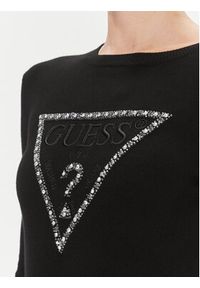 Guess Sweter W4RR53 Z2NQ2 Czarny Slim Fit. Kolor: czarny. Materiał: wiskoza