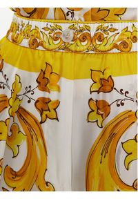 DOLCE & GABBANA - Dolce&Gabbana Spodnie materiałowe FTC63T HI1BE HG3TN Żółty Regular Fit. Kolor: żółty. Materiał: jedwab #3