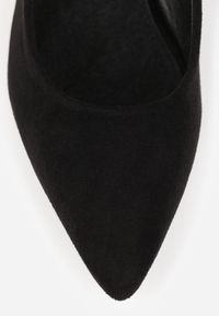 Born2be - Czarne Eleganckie Czółenka Vices na Ozdobnym Obcasie ze Skórzaną Wkładką Lorevine. Okazja: do pracy, na co dzień, na spotkanie biznesowe. Kolor: czarny. Materiał: skóra. Obcas: na obcasie. Styl: elegancki. Wysokość obcasa: średni #6