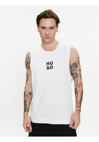 Hugo Tank top Beach 50510189 Biały Regular Fit. Kolor: biały. Materiał: bawełna