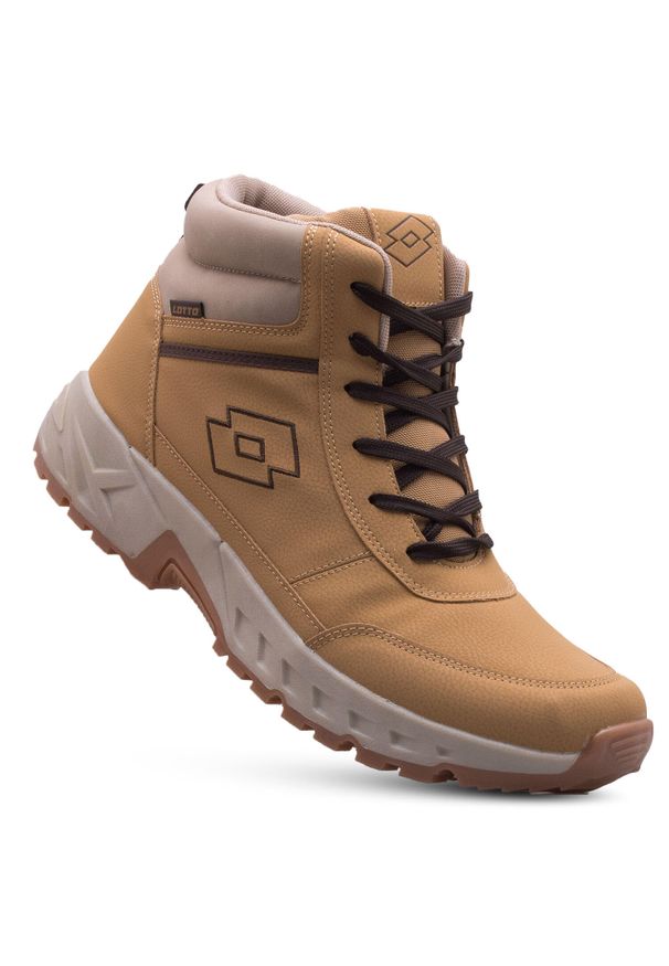 Buty zimowe męskie LOTTO EVEDAL MID XL. Kolor: beżowy. Sezon: zima. Sport: turystyka piesza