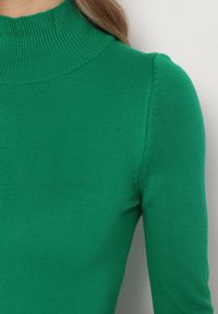 Born2be - Zielony Sweter Golf z Długim Rękawem Edexti. Typ kołnierza: golf. Kolor: zielony. Długość rękawa: długi rękaw. Długość: długie