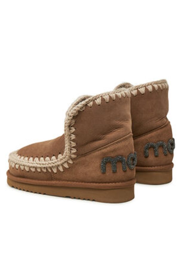 Mou Śniegowce Eskimo 18 Glitter Logo FW101050A Brązowy. Kolor: brązowy. Materiał: skóra