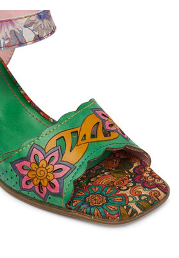 Laura Vita Sandały Jacqueso 20 Zielony. Kolor: zielony. Materiał: skóra