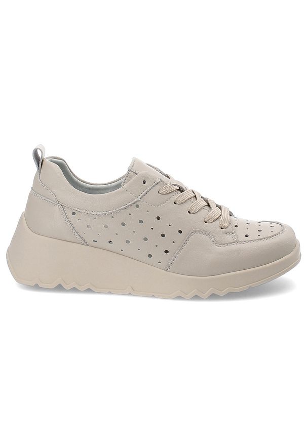 Beżowe Półbuty S.Barski Modne Obuwie Damskie. Kolor: beżowy. Materiał: jeans, skóra. Obcas: na platformie