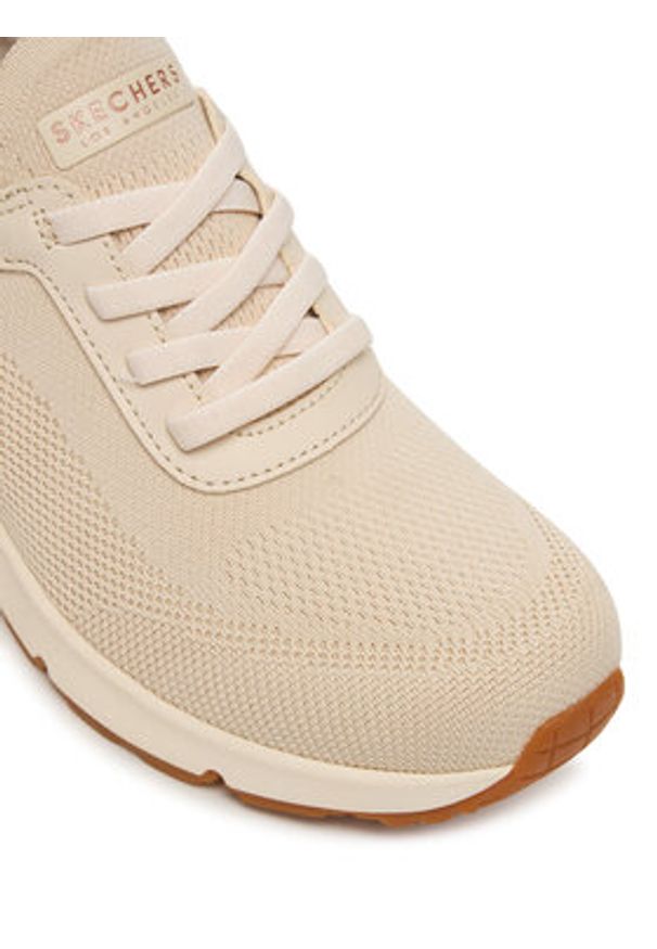 skechers - Skechers Sneakersy Uno Wedge 177531/OFWT Beżowy. Kolor: beżowy. Materiał: skóra