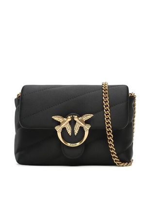 ◯● pinkyribbonページ●◯ Czarna torebka Pinko z aplikacjami, lakierowana, klasyczna