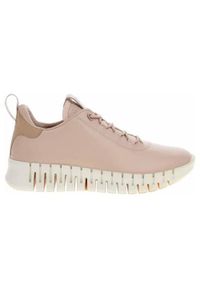 ecco - Buty do chodzenia damskie Ecco 21820359530. Zapięcie: sznurówki. Kolor: beżowy. Materiał: guma, syntetyk, materiał, skóra, tkanina. Szerokość cholewki: normalna. Sport: turystyka piesza