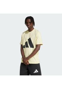 Adidas - Koszulka Essentials Big Logo. Kolor: żółty, wielokolorowy, czarny. Materiał: bawełna