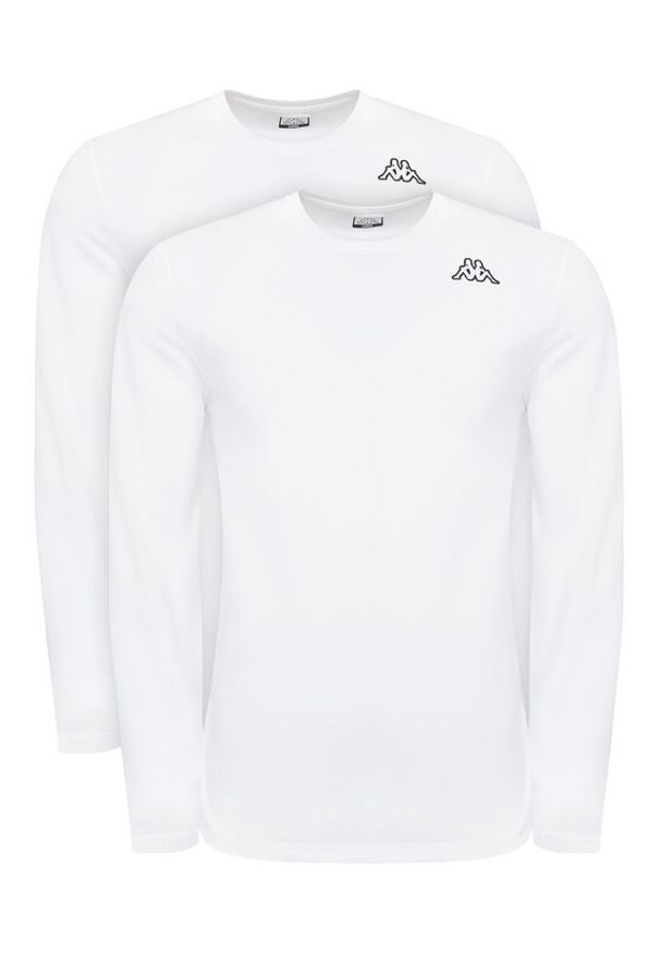 Kappa Komplet longsleeve Logo Saro 37216LW Biały Regular Fit. Kolor: biały. Materiał: bawełna. Długość rękawa: długi rękaw