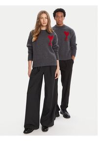 AMI PARIS Kardigan BFUKC006.018 Écru Regular Fit. Materiał: wełna