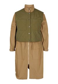 Zizzi Parka M61166A Beżowy Regular Fit. Kolor: beżowy