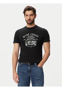 Guess T-Shirt M6YI44 K4230 Czarny Slim Fit. Kolor: czarny. Materiał: bawełna #1