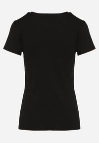 Born2be - Czarny Klasyczny T-shirt z Bawełny Olinisea. Okazja: na co dzień. Kolor: czarny. Materiał: bawełna. Styl: klasyczny