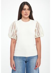Twinset Milano - Sweter damski z rękawami z koronki TWINSET. Materiał: koronka. Wzór: koronka #2