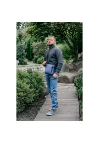 Męska, Materiałowa Torebka, Saszetka, Listonoszka - Pako Jeans - Granat. Kolor: niebieski. Materiał: poliester #2