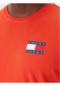 Tommy Jeans T-Shirt Essential DM0DM20740 Pomarańczowy Slim Fit. Kolor: pomarańczowy. Materiał: bawełna #3