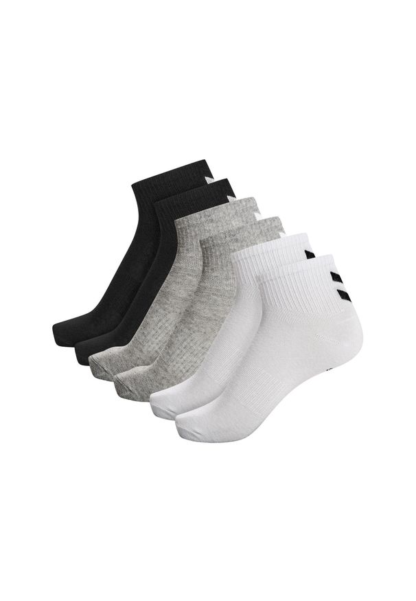 Hummel Skarpetki ZESTAW 6-Pack Z SZEWRONAMI MID CUT. Kolor: biały, wielokolorowy, czarny, szary