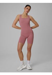 4f - 4F Kombinezon treningowy szybkoschnący damski - różowy XS. Kolor: różowy. Materiał: guma, materiał. Długość: krótkie. Styl: sportowy #2