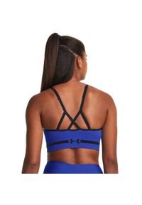 Biustonosz sportowy Under Armour Seamless Low Long Bra. Kolor: niebieski