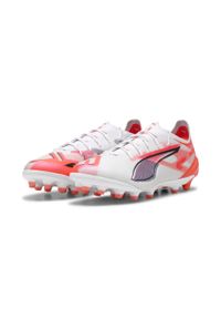 Puma - Buty piłkarskie ULTRA 5 ULTIMATE AG PUMA White Black Glowing Red. Kolor: czerwony, biały, wielokolorowy, czarny. Sport: piłka nożna
