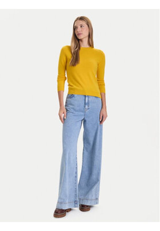 United Colors of Benetton - United Colors Of Benetton Sweter 1002D1K01 Żółty Regular Fit. Kolor: żółty. Materiał: wełna