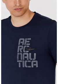 Aeronautica Militare - AERONAUTICA MILITARE Granatowy bawełniany t-shirt męski, Rozmiar L. Kolor: niebieski. Materiał: bawełna. Długość rękawa: krótki rękaw. Długość: krótkie. Wzór: haft #7