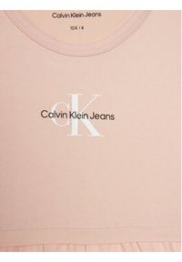Calvin Klein Jeans Sukienka codzienna Monogram Logo IN0IN00172 Różowy Regular Fit. Okazja: na co dzień. Kolor: różowy. Materiał: bawełna. Typ sukienki: proste. Styl: casual #2
