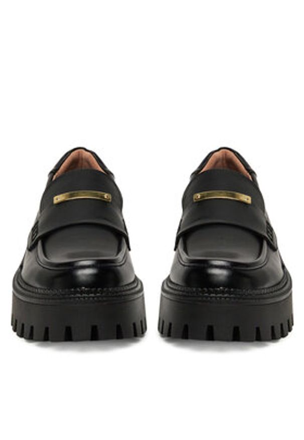 DeeZee Loafersy HY19001-2 Czarny. Kolor: czarny. Materiał: skóra
