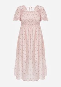 Renee - Różowa Rozkloszowana Sukienka z Tencelu w Stylu Baby Doll w Kwiatowy Print Harele. Okazja: na co dzień. Kolor: różowy. Wzór: nadruk, kwiaty. Typ sukienki: rozkloszowane. Materiał: poliester. Długość rękawa: krótki rękaw. Sezon: lato. Styl: casual. Długość: mini #2