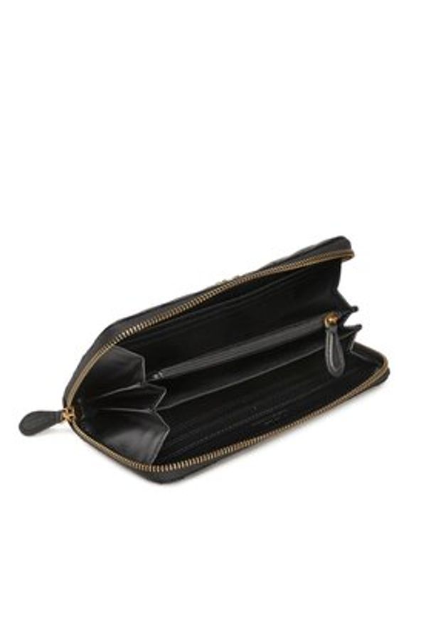 Pinko Duży Portfel Damski Ryder Zip Around PE 23 PCPL 100250 A0GK Czarny. Kolor: czarny. Materiał: skóra