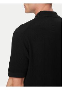 Calvin Klein Polo LV04LG313G Czarny Regular Fit. Typ kołnierza: polo. Kolor: czarny. Materiał: bawełna #5