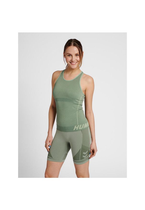 Damski tank top Hummel TE Christel. Kolor: zielony, wielokolorowy, szary. Materiał: dzianina, materiał