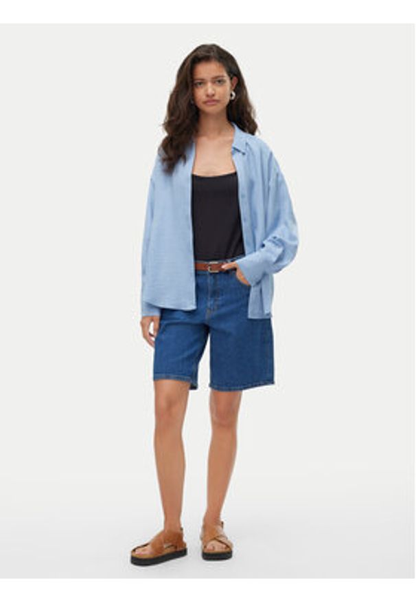 Vero Moda Koszula Melaney 10316389 Niebieski Loose Fit. Kolor: niebieski. Materiał: syntetyk