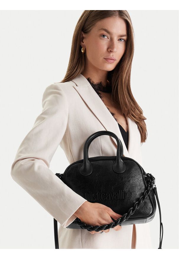 Just Cavalli Torebka 80RA4BC5 ZSD86 Czarny. Kolor: czarny. Materiał: skórzane