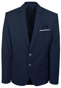 Męski, Taliowany Garnitur (Wesele, Studniówka) - Casino - Granat. Materiał: poliester, wiskoza #9