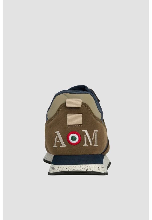 Aeronautica Militare - AERONAUTICA MILITARE Granatowo-brązowe sneakersy męskie, Rozmiar 43. Okazja: na co dzień. Kolor: niebieski
