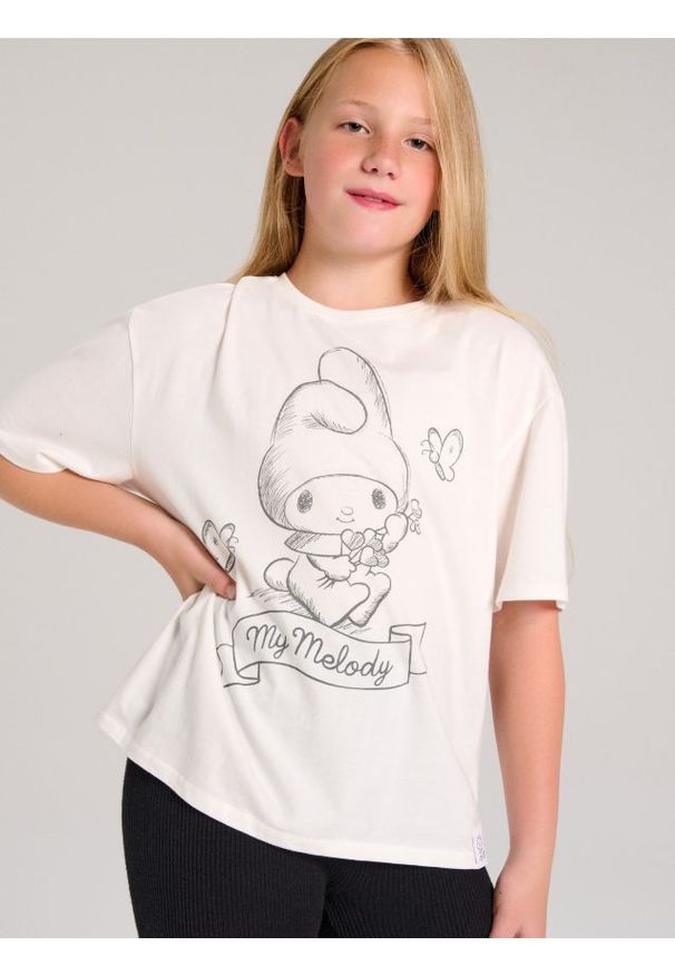 Sinsay - Koszulka My Melody - kremowy. Kolor: kremowy