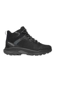 Buty trekkingowe męskie Merrell Speed Strike 2 Leather Wp. Zapięcie: sznurówki. Kolor: czarny. Materiał: tkanina. Szerokość cholewki: normalna. Sport: turystyka piesza