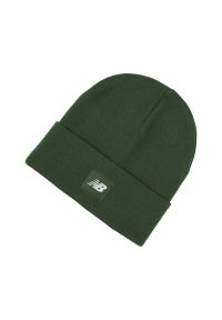 Czapka New Balance LAH13034DAE – zielona. Kolor: zielony. Materiał: akryl. Sezon: zima