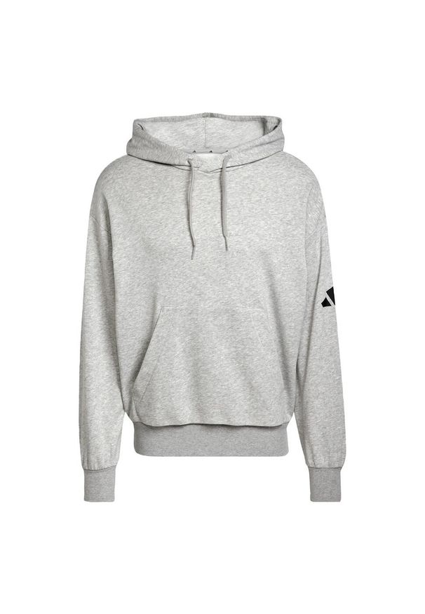 Adidas - Bluza z kapturem Essentials Loose-Fit 3 Bar Logo French Terry. Typ kołnierza: kaptur. Kolor: czarny, szary, wielokolorowy. Materiał: materiał