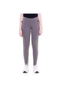 LEONE 1947 APPAREL - Legginsy damskie basic z małym logo. Kolor: szary. Materiał: tkanina. Sport: fitness