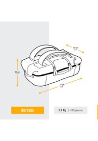 FORCLAZ - Torba trekkingowa Forclaz Duffel 900 Extend 80 - 120 litrów wodoodporna. Kolor: czerwony, wielokolorowy, szary. Materiał: materiał, tkanina, poliester