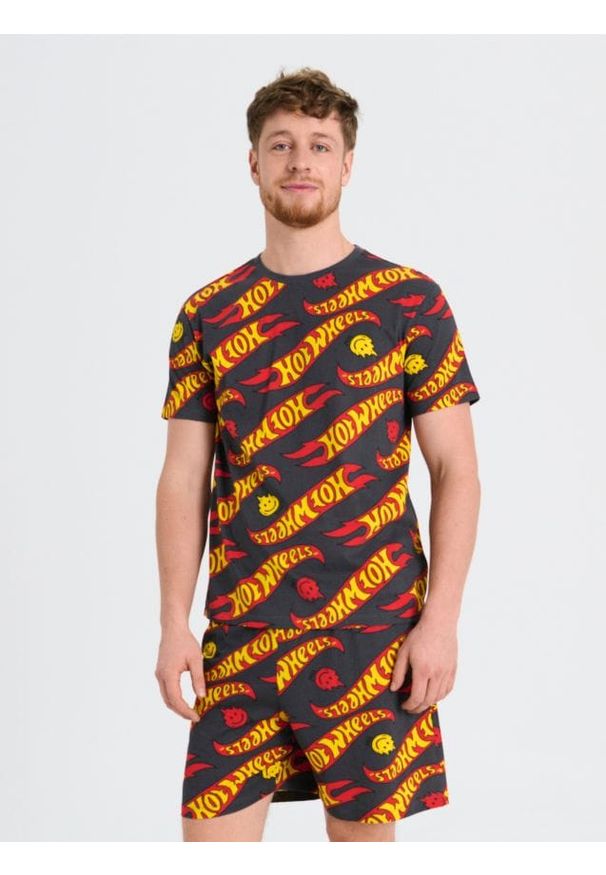 Sinsay - Piżama dwuczęściowa Hot Wheels - szary. Kolor: szary