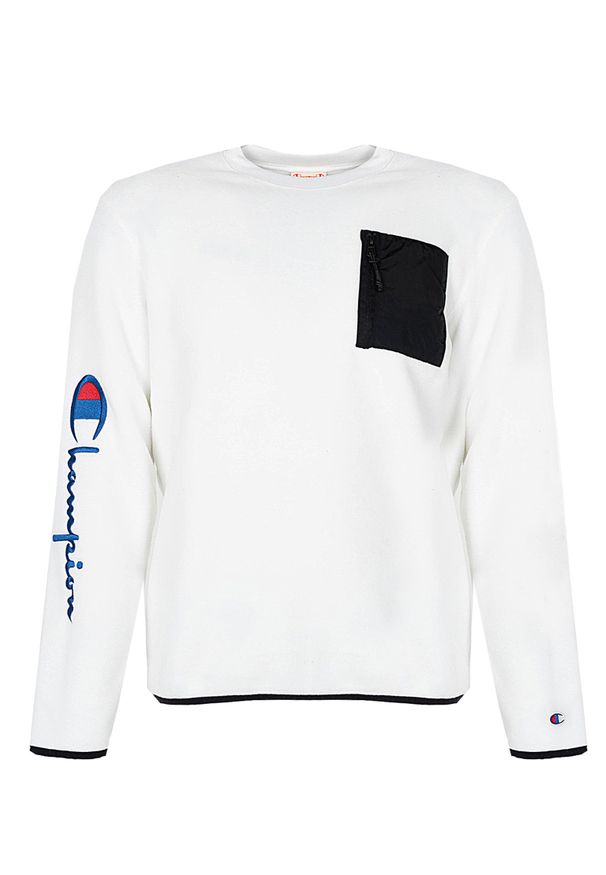 Champion Bluza | 213722 | Mężczyzna | Biały. Okazja: na co dzień. Kolor: biały. Materiał: poliester. Wzór: aplikacja. Styl: casual