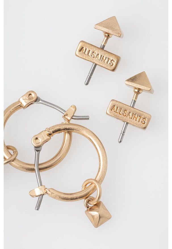 AllSaints kolczyki (2-pack). Kolor: złoty