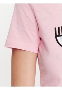 Chiara Ferragni T-Shirt 74CBHT07 Różowy Regular Fit. Kolor: różowy. Materiał: bawełna