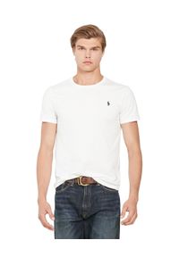 Ralph Lauren - RALPH LAUREN - Biały t-shirt z logo. Kolor: biały. Materiał: bawełna. Wzór: haft. Styl: klasyczny