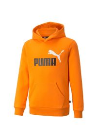 Bluza dla dzieci Puma ESS+ 2 Col Big Logo Hoodie. Kolor: pomarańczowy