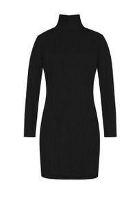 MUUV. sukienka Cotton Rib kolor czarny mini dopasowana. Kolor: czarny. Materiał: bawełna, dzianina, prążkowany. Długość rękawa: długi rękaw. Wzór: gładki. Typ sukienki: dopasowane. Długość: mini #5